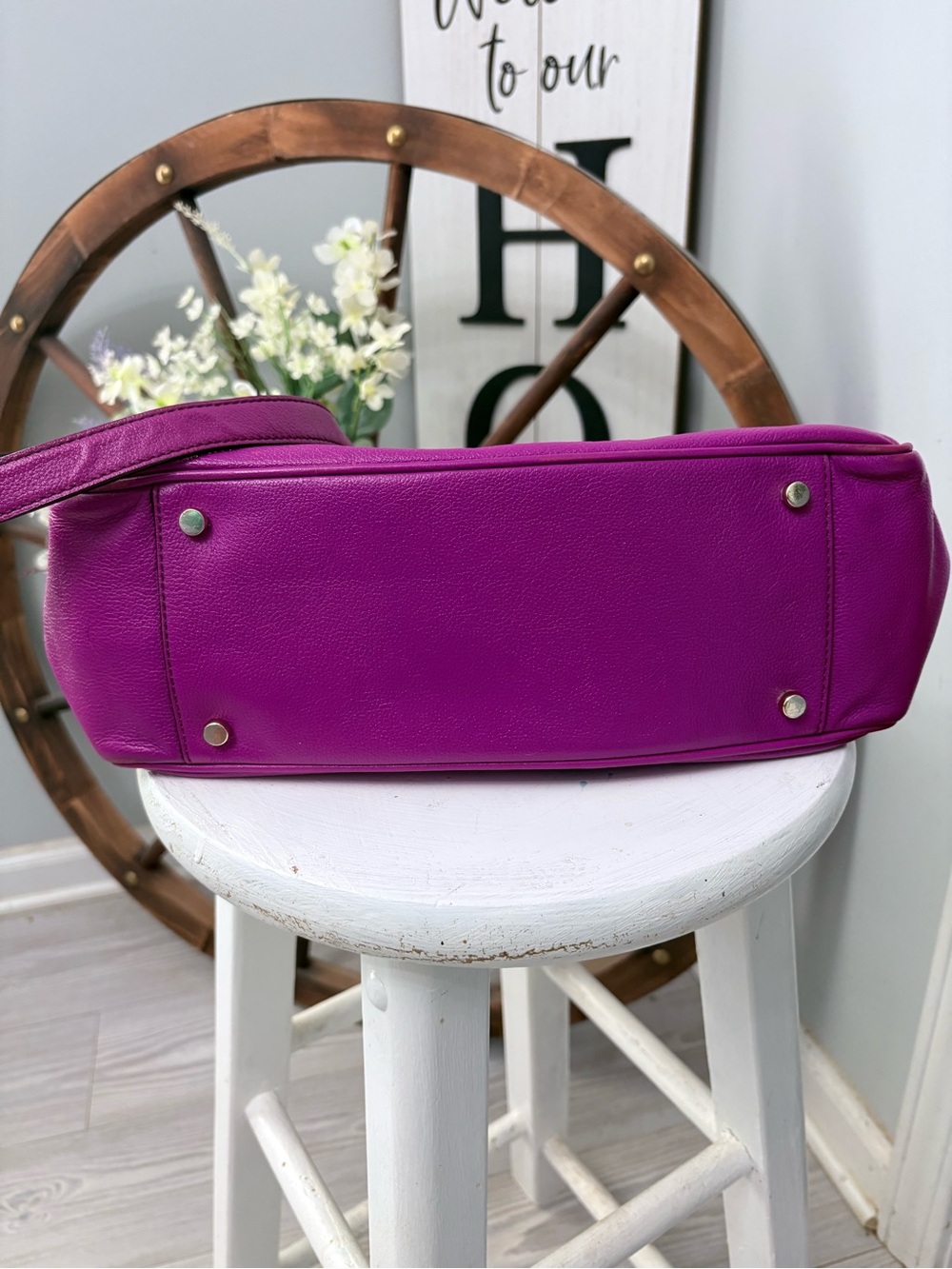 KATE SPADE ♠️ Vibrant Magenta Leather Satchel: see callouts - Picture 9 of 14